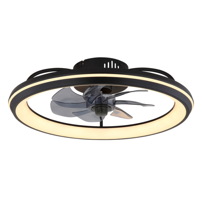 Ventilator de tavan LED Celeste,  metal negru mat, acril opal, plastic de culoare fumurie, dimmable, 40W CCT3000-6500K [4]