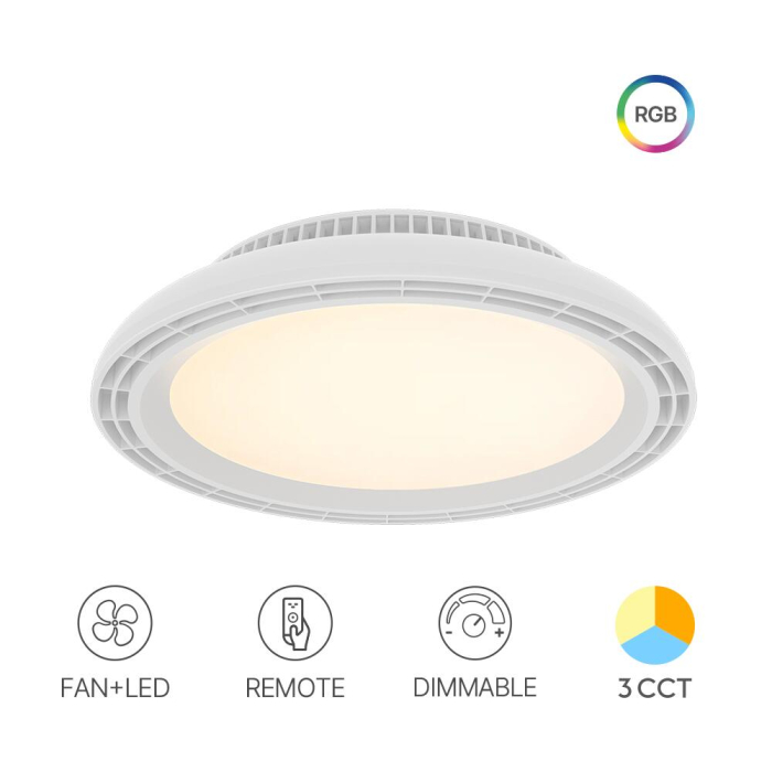 Ventilator de tavan LED Fancy, alb, 24W-30W CCT 3000K/4000K/6500K+RGB [2]