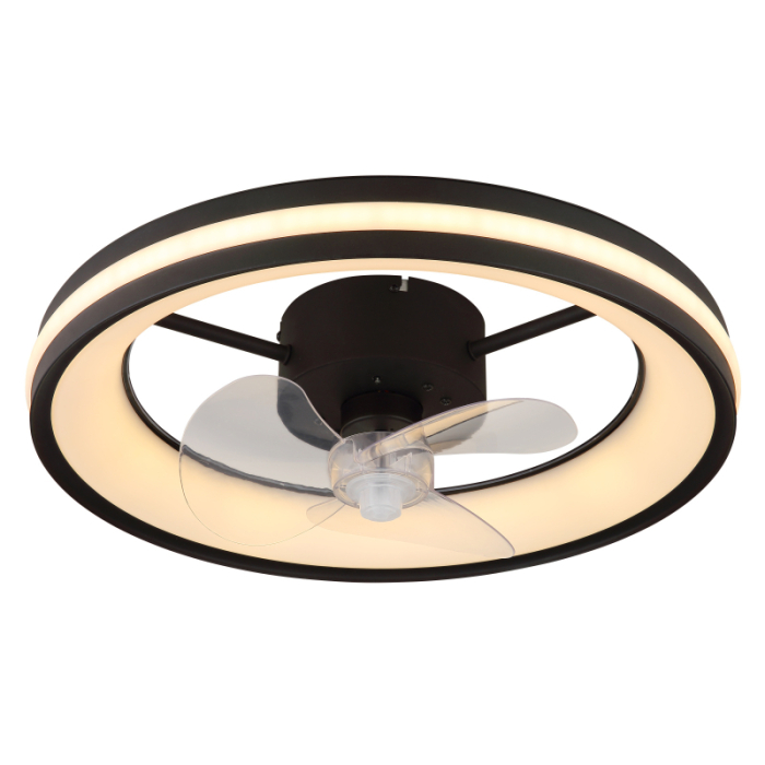 Ventilator de tavan LED Gatian,  metal/plastic negru mat, plastic transparent/alb, 30W CCT 2700-6500K [3]