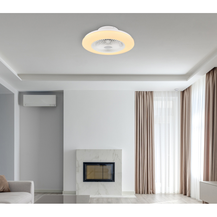 Ventilator de tavan LED Travo,  metal/plastic alb, acrilic, reglabil, 30W CCT 3000-6500K [2]
