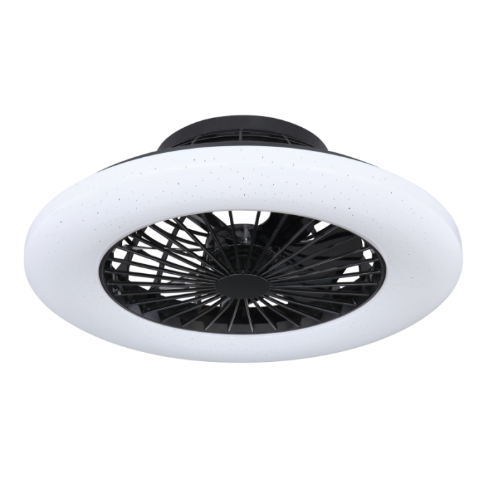 Ventilator de tavan LED Travo, metal/plastic negru, acrilic, reglabil, 30W CCT 3000-6500K [3]