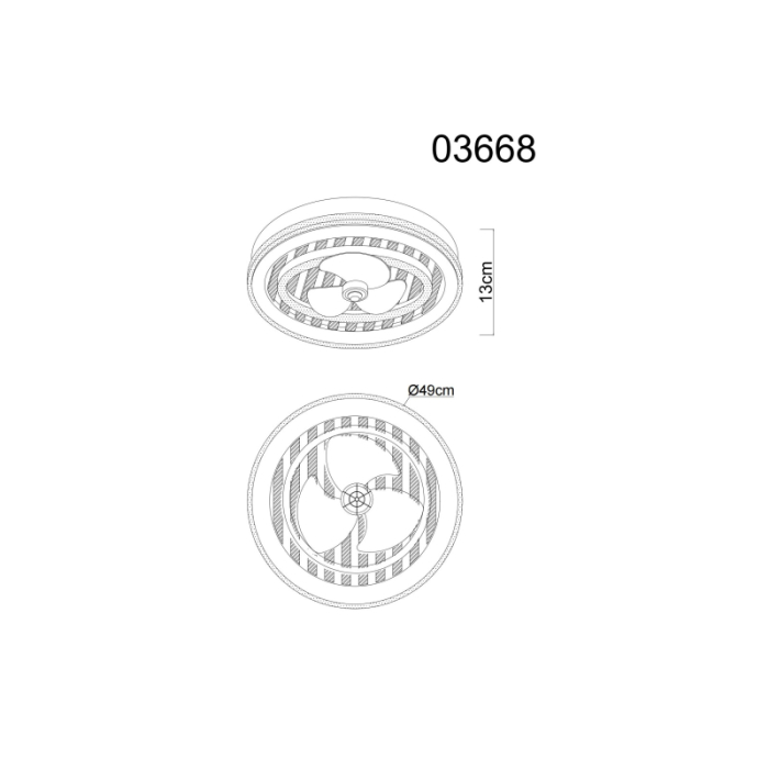 Ventilator de tavan LED Trevino, metal negru, plastic imitație lemn, intensitate reglabilă, 36W CCT2700-6000K [6]