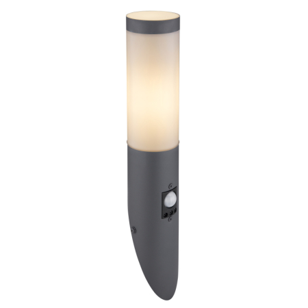 Iluminat exterior - Aplica de exterior Boston, cu senzor, oțel inoxidabil antracit, IP44, 1xE27