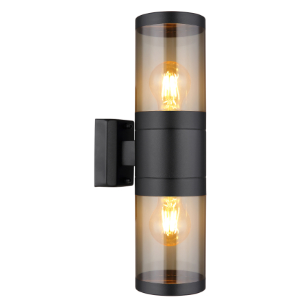 Aplice de perete exterior - Aplica de exterior Xeloo, oțel inoxidabil negru mat, IP44, 2xE27