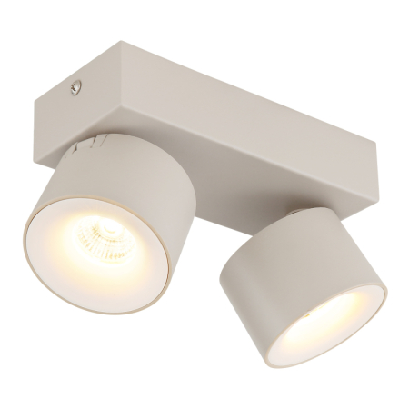 Plafoniere LED - Aplica de perete LED Rae, metal de culoare nisip, aluminiu de culoare nisip, plastic alb, 2x6W 3000K