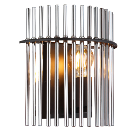Aplica Gorley, metal negru mat/tije din sticla, 1xE27, max 60w