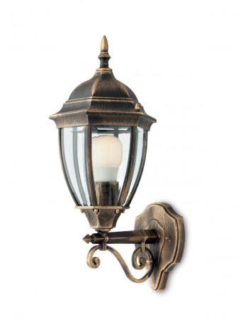 Aplica pentru exterior Sevilla, negru antic cu patina aur, 1xE27