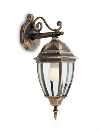 Aplica pentru exterior Sevilla, negru antic cu patina aur, 1xE27