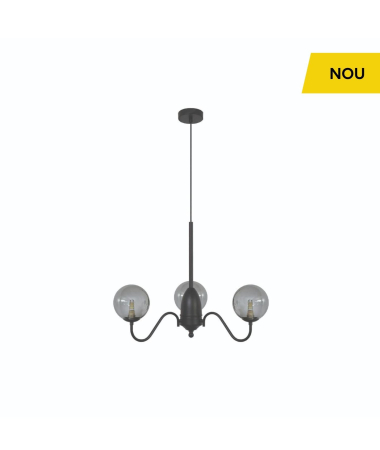 Lustre cu abajur - Candelabru Aerial SP3 B, fumuriu/negru, 3xG9 113060
