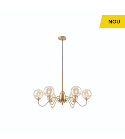 Lustre cu abajur - Candelabru Aerial SP6 G, ambra/alama, 6xG9 116009