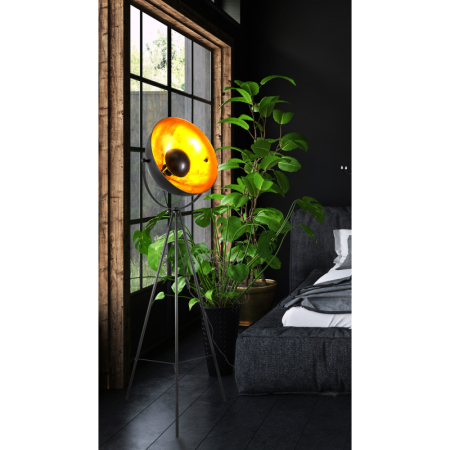 Lampadare - Lampadar Timo, negru/auriu mat, rotativ/orientabil, 1xE27, 40W