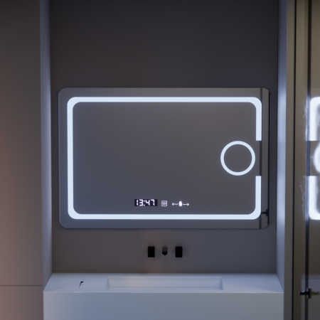 Oglinzi dreptunghiulare - Oglinda LED Rectangulara, Eclat MotionGlow Marcello, 120x80cm