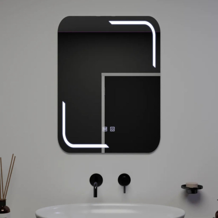 Oglinzi dreptunghiulare - Oglinda LED Rectangulara Touch Ulrich, 50x70cm