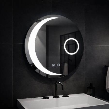 Oglinzi rotunde - Oglinda LED Rotunda, 60/70/80 CM, Orbis Touch, Sistem Dezaburire,Dimabila