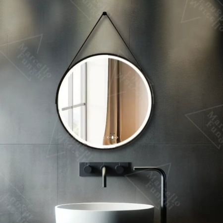 Oglinzi rotunde - Oglinda LED Rotunda Celeste Majeste Noir Eleve MotionGlow Marcello, 50cm