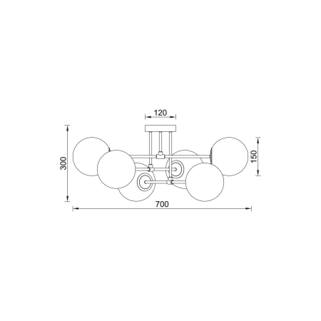 Plafoniera, alb mat/negru, 6x10W G9, BV01-00113 [3]