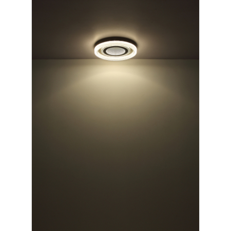 Plafoniera LED Alsuna, metal alb, cristale, , oglinda cu efect 3D, 48W, dimabila 220-2640lm, CCT 2700-6000k [1]