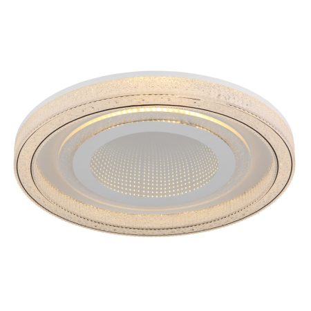 Plafoniere - Plafoniera LED Alsuna, metal alb, cristale, , oglinda cu efect 3D, 48W, dimabila 220-2640lm, CCT 2700-6000k
