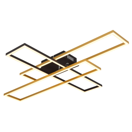 Plafoniere LED - Plafoniera LED Dakari, auriu/negru mat, 40W 3000K