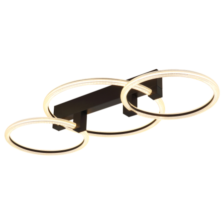 Iluminat interior - Plafoniera LED Fletcher, metal negru mat, plastic transparent, alb, 40W 3000K