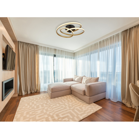 Plafoniera LED Glyxar, negru/auriu, 40W, max 2500lm, 3000K [1]