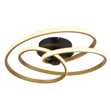 Lustre - Plafoniera LED Glyxar, negru/auriu, 40W, max 2500lm, 3000K