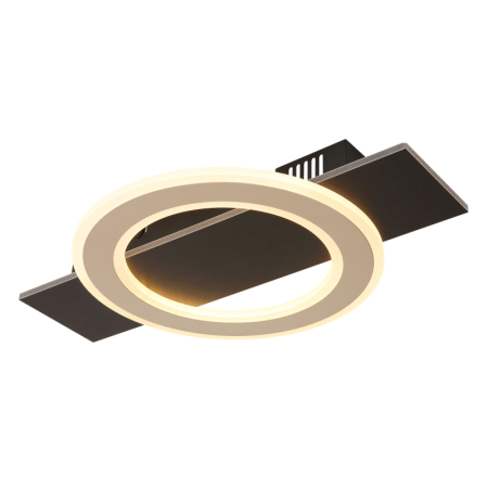 Plafoniere - Plafoniera LED Jayden, metal negru mat/maro inchis, 18W, 1000lm, 3000K