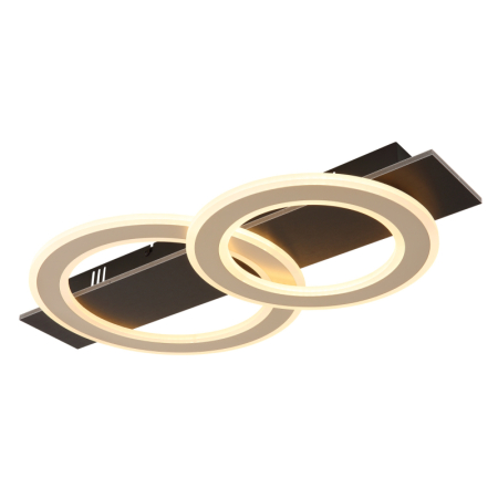 Plafoniere - Plafoniera LED Jayden, metal negru mat/maro inchis, 40W, 2000lm, 3000K