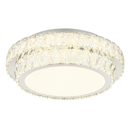 Plafoniere LED - Plafoniera LED Klara, metal cromat, cristale K5 transparente, 38W CCT 2700-6000K
