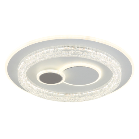 Iluminat interior - Plafoniera LED Kriswall, metal/acril alb, efect de cristal acrilic transparent, 48W CCT 2700/4000/6000K