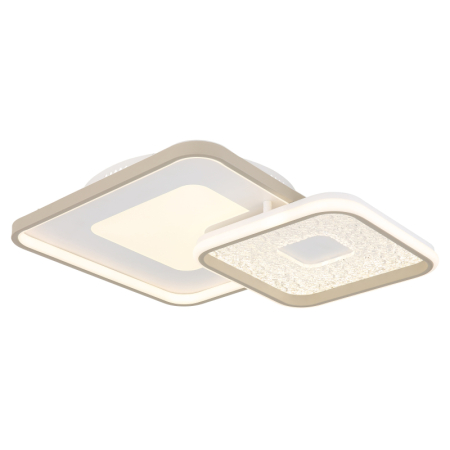 Plafoniere LED - Plafoniera LED Mosaiko, metal alb mat/nisipiu, acril alb, acril transparent, 48W CCT 2700-6000K