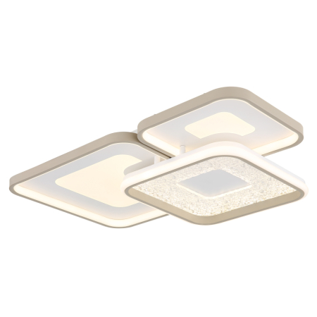 Plafoniere LED - Plafoniera LED Mosaiko, metal alb mat/nisipiu, acril alb, acril transparent, 55W CCT 2700-6000K
