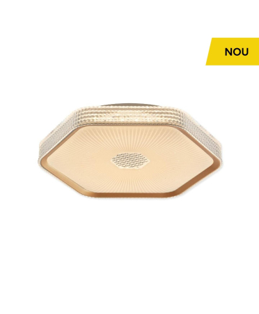 Iluminat interior - Plafoniera LED Mozaik, alb/auriu, 24W CCT 3000K/4000K/6500K, KL151167