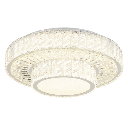 Plafoniere LED - Plafoniera LED Mucky, metal cromat, cristale K5 transparente, 50W CCT 2700-6000K