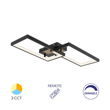 Aplice de perete - Plafoniera LED Nela, neagra, 40W BH17-04491
