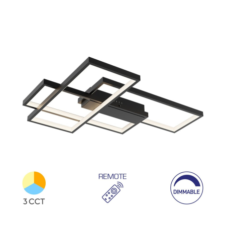 Aplice de perete - Plafoniera LED Nela, neagra, 65W BH17-04591