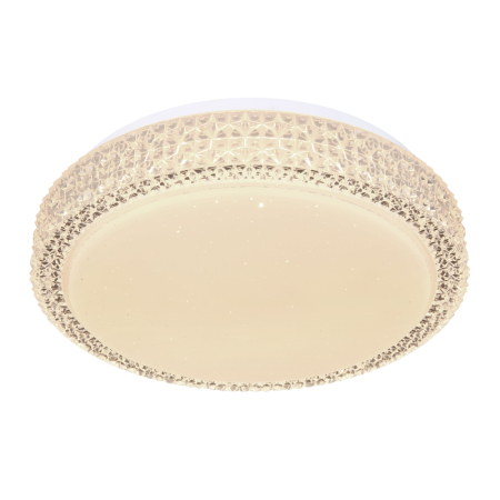 Plafoniere LED - Plafoniera LED Ovi, metal alb, acril alb , cristale din plastic transparent, 12W  CCT 3.000-4500-6.500
