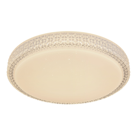 Plafoniere LED - Plafoniera LED Ovi, metal alb, acril alb , cristale din plastic transparent, 22W CCT 3.000-4500-6.500