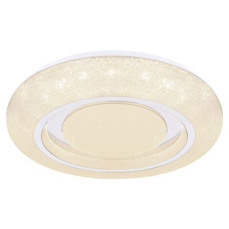 Plafoniere LED - Plafoniera LED Rada, metal alb, aril alb, inel cromate, 24W CCT 2700-4200-6500K