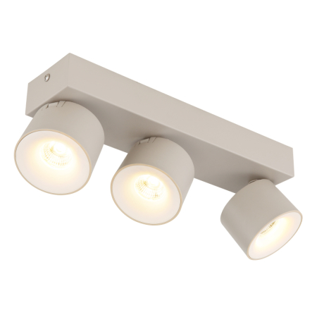 Plafoniere LED - Plafoniera LED Rae, metal de culoare nisip, aluminiu de culoare nisip, plastic alb, 3x6W 3000K
