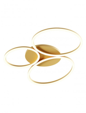 Plafoniere - Plafoniera LED Ritmo, auriu mat, LED CCT, 40W, 2463 lumeni, 3000K/4000K, L.63X46 cm