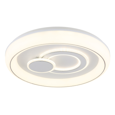Iluminat interior - Plafoniera LED Ruiz, metal alb mat, acril opal, plastic opal, inel cromat, 48W  CCT 2700/4000/6000K