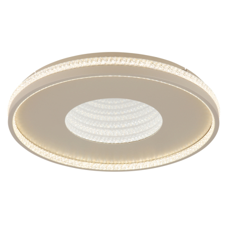 Plafoniere LED - Plafoniera LED Shirley, metal de culoare nisip, cristale din plastic transparent, efect 3D din plastic oglindit, 40W CCT2700-6500K