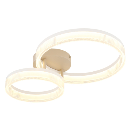 Iluminat interior - Plafoniera LED Zara, metal alb mat, metal de culoare nisip, plastic alb, plastic transparent, 24W 3000K