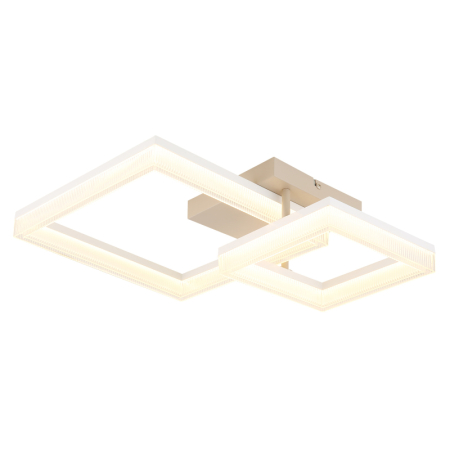 Iluminat interior - Plafoniera LED Zara, metal alb mat, metal de culoare nisip, plastic alb, plastic transparent, 24W 3000K