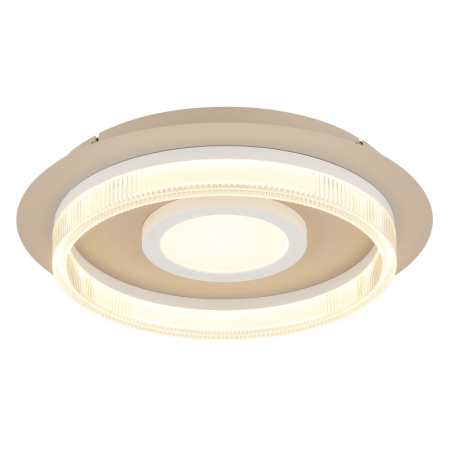 Plafoniere LED - Plafoniera LED Zara, metal alb mat, metal de culoare nisip, plastic alb, plastic transparent, 24W 3000K