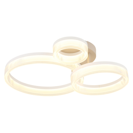 Iluminat interior - Plafoniera LED Zara, metal alb mat, metal de culoare nisip, plastic alb, plastic transparent, 24W 3000K