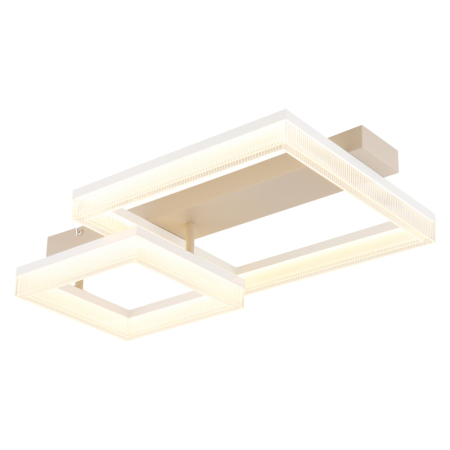 Iluminat interior - Plafoniera LED Zara, metal alb mat, metal de culoare nisip, plastic alb, plastic transparent, 24W 3000K