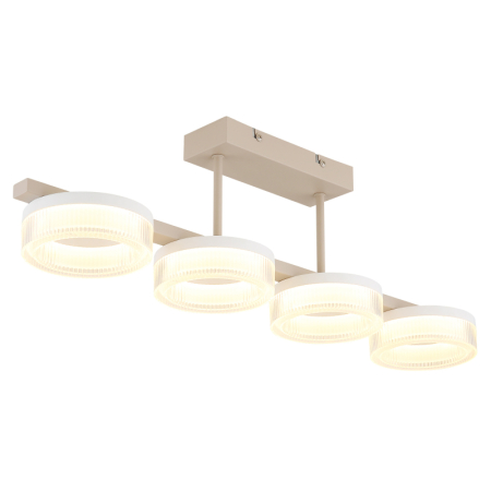 Iluminat interior - Plafoniera LED Zara, metal alb mat, metal de culoare nisip, plastic alb, plastic transparent, 24W 3000K
