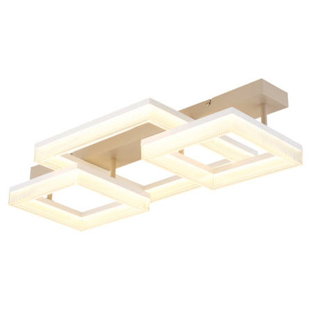 Iluminat interior - Plafoniera LED Zara, metal alb mat, metal de culoare nisip, plastic alb, plastic transparent, 40W 3000K